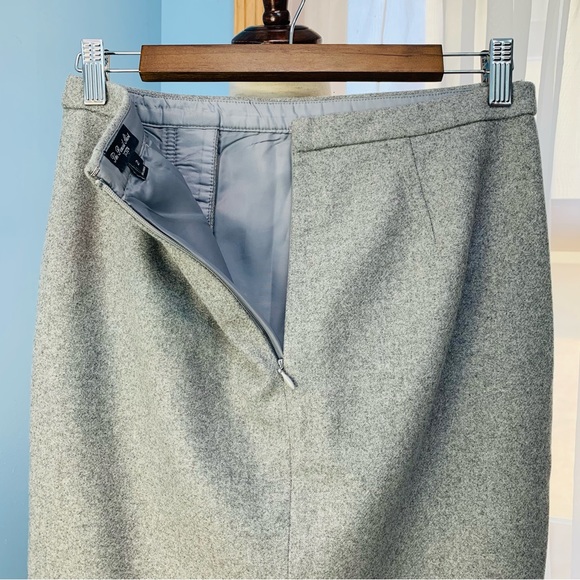 J. Crew Light Grey Wool Pencil Skirt with Zippers - Picture 3 of 8